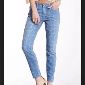 Current Elliot The Stiletto Navy Bandana Jeans